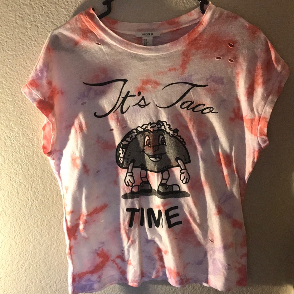 "it's taco time" tie dye shirt
